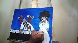 (Jazz Band Painting Acrylic Painting) Step by Step for Beginners Black Art Natural Hair Art.