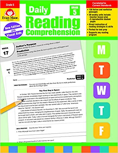 Evan-Moor Daily Reading Comprehension, Grade 5 Teaching Supplement - Homeschooling & Classroom Resource Workbook Paperback – Teacher's Edition, January 1, 2018
