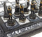 Egyptian Anubis Chess set W/ 16" Hieroglyphics Board - Black, silver and gold