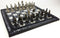 Egyptian Anubis Chess set W/ 16" Hieroglyphics Board - Black, silver and gold
